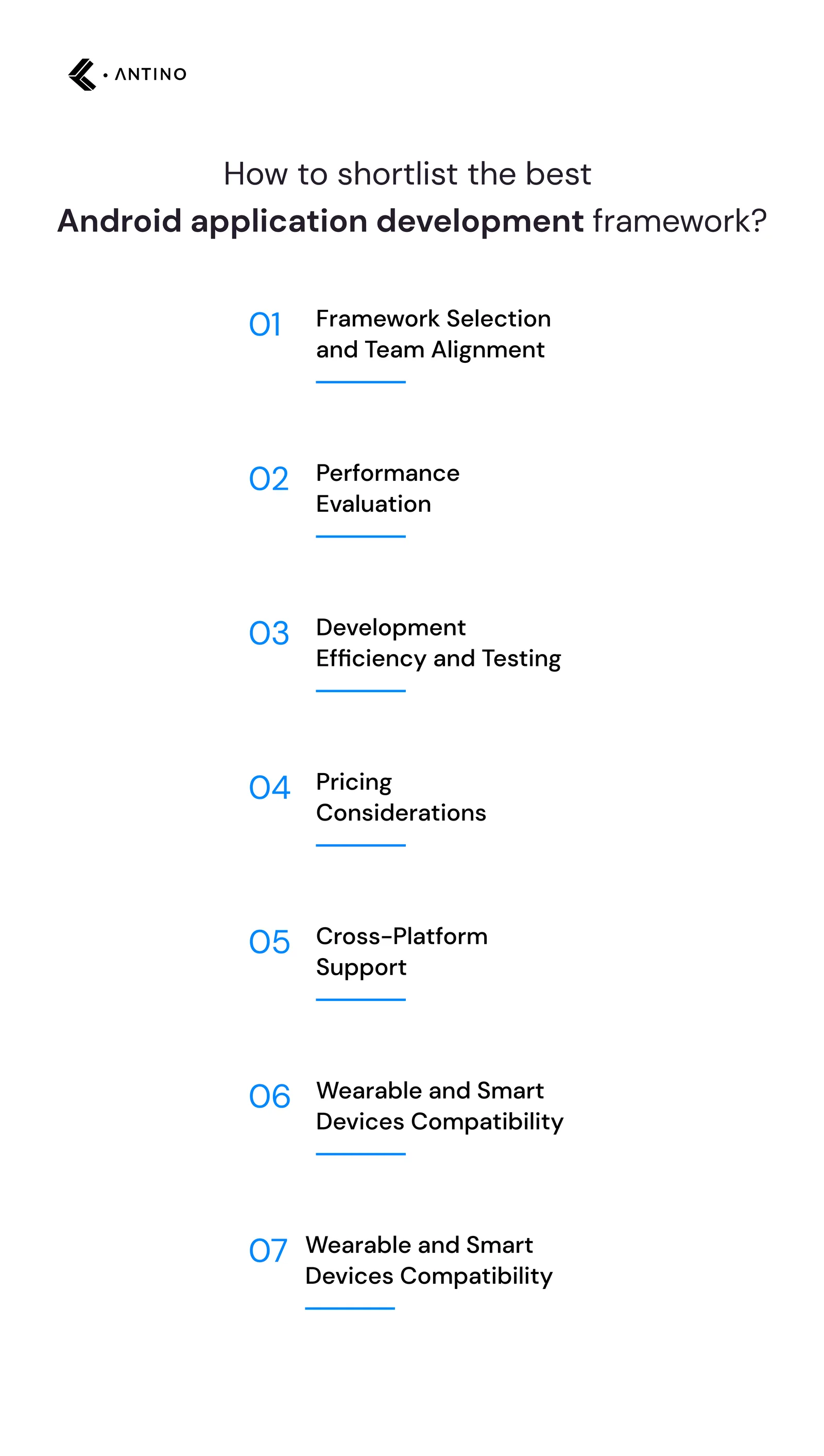 shortlist the android app development framework