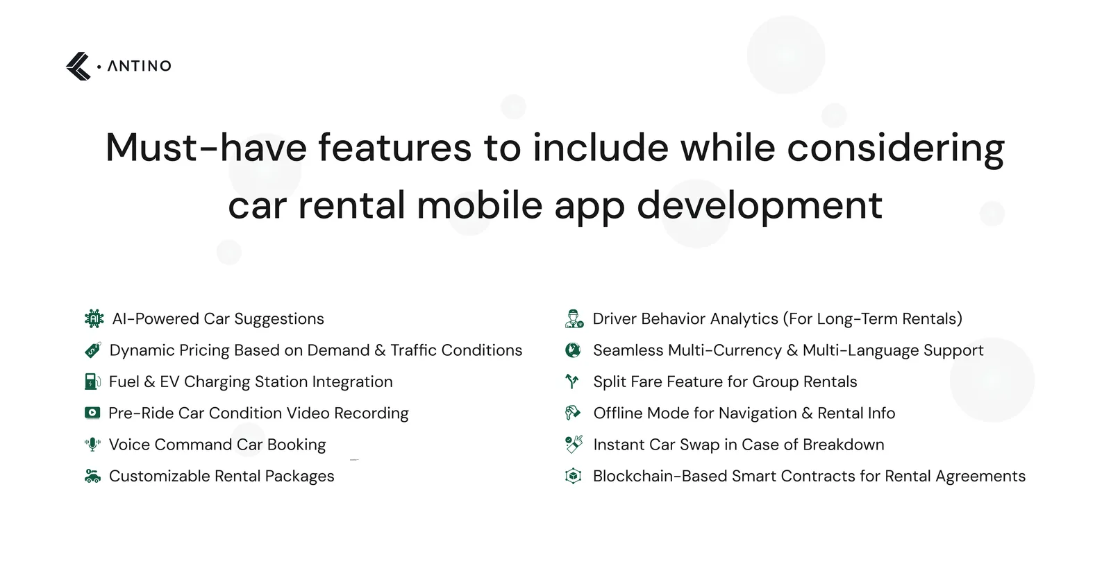 Must-have features to include while considering car rental mobile app development